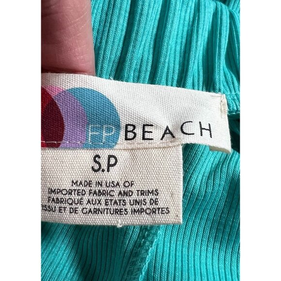 Free People Beach Leigh Open Back Halter Wide Leg Jumpsuit Small Size Green NWT - Picture 6 of 9